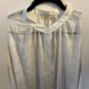 Ramy Brook sheer white button down. Size large.